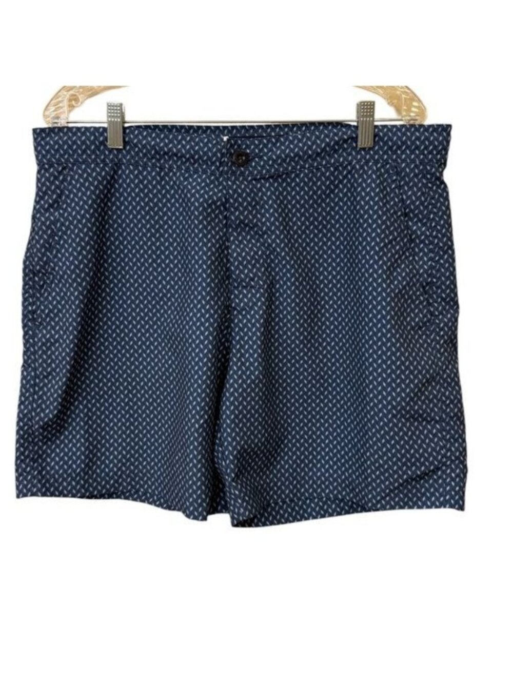 Ben Sherman Men’s Swim Trunks Unlined Size 36 Blue White Geometric Pattern